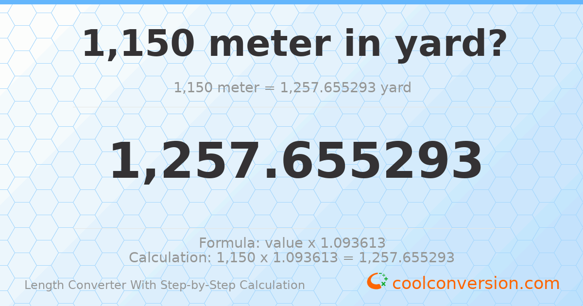 1150 meters = 1257.66 yards