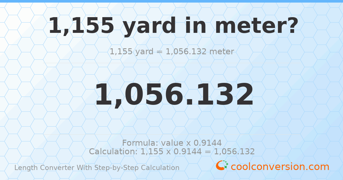 1155 yards = 1056.13 meters
