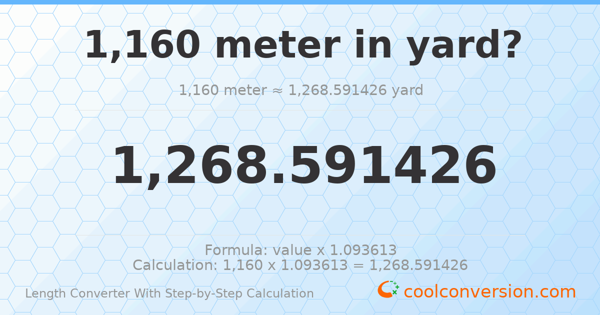 1160 meters = 1268.59 yards