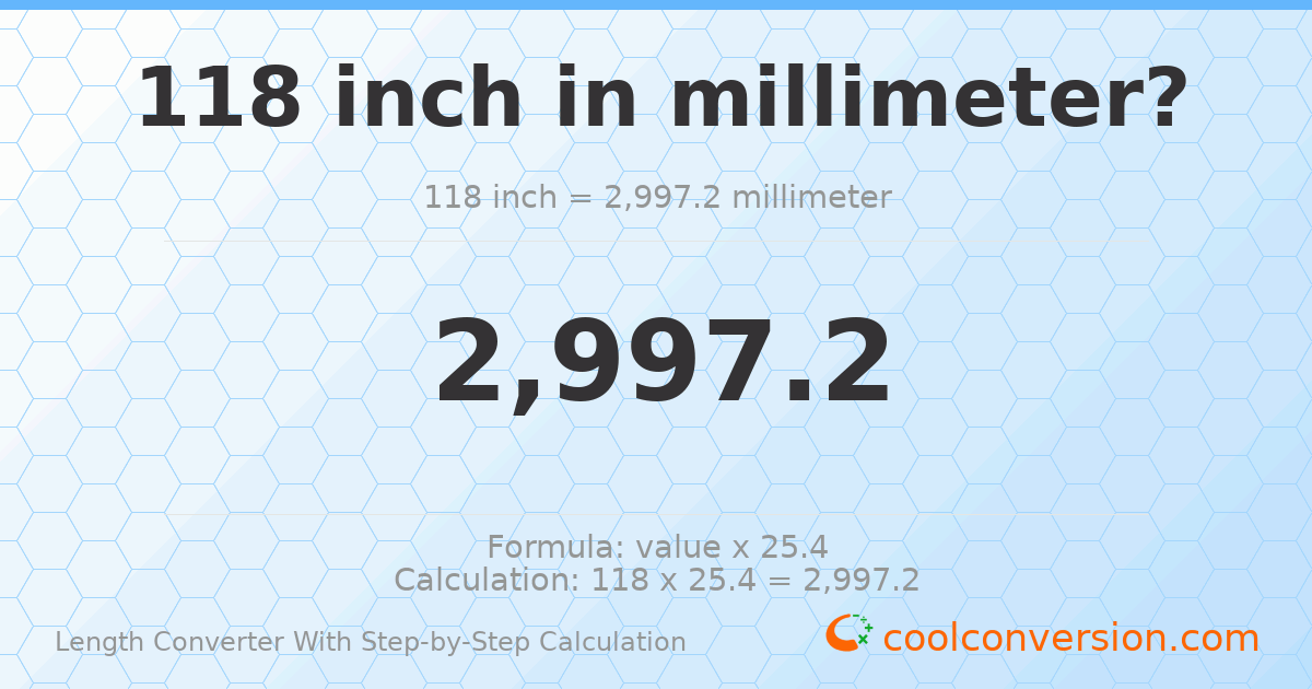 118 inches = 2997.2 millimeters