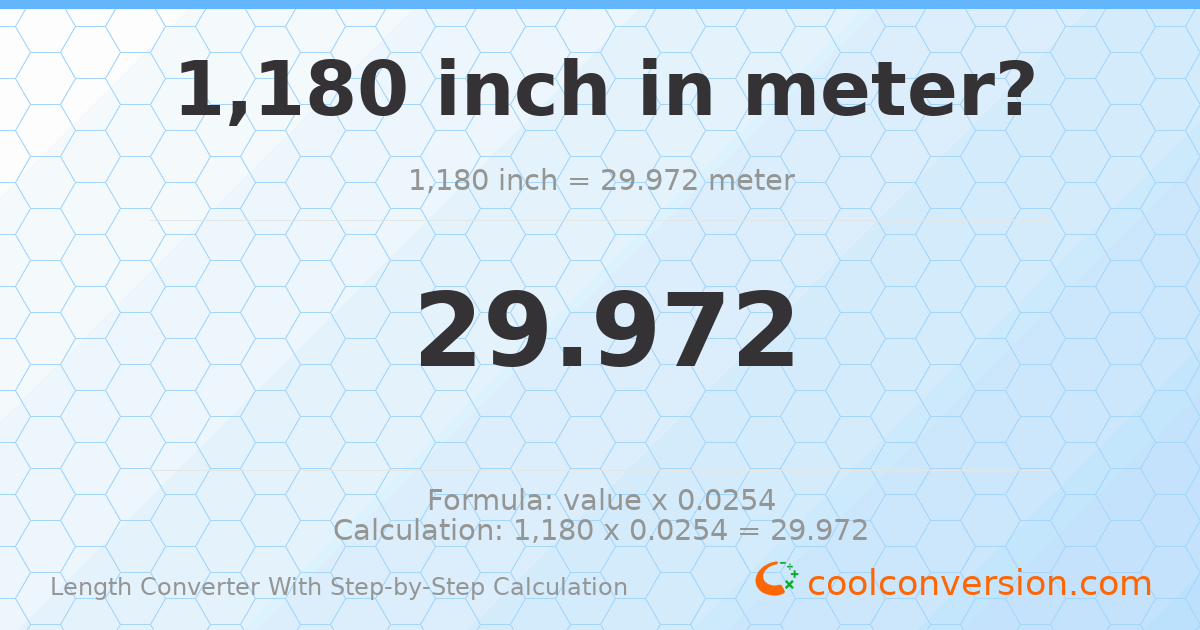 1180 inches = 29.972 meters