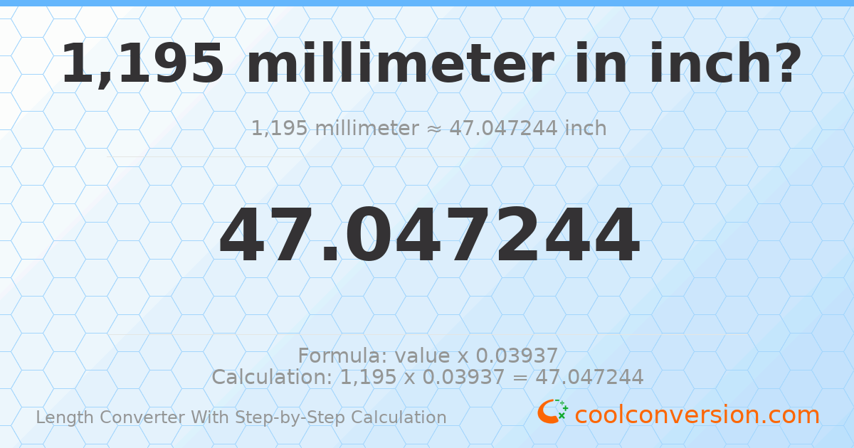 1195 millimeters = 47.0472 inches