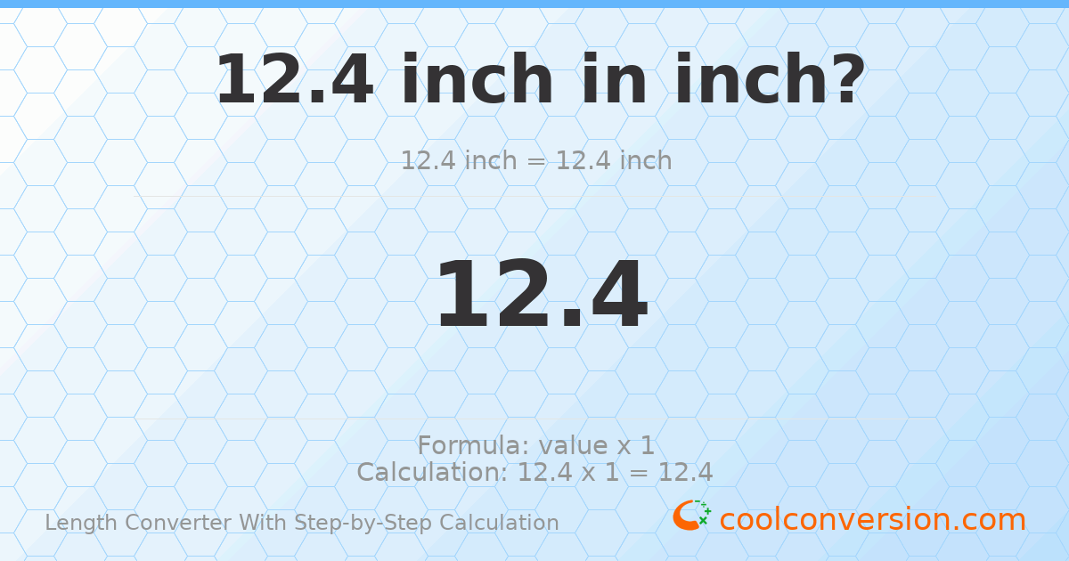 12.4 inches = 12.4 inches