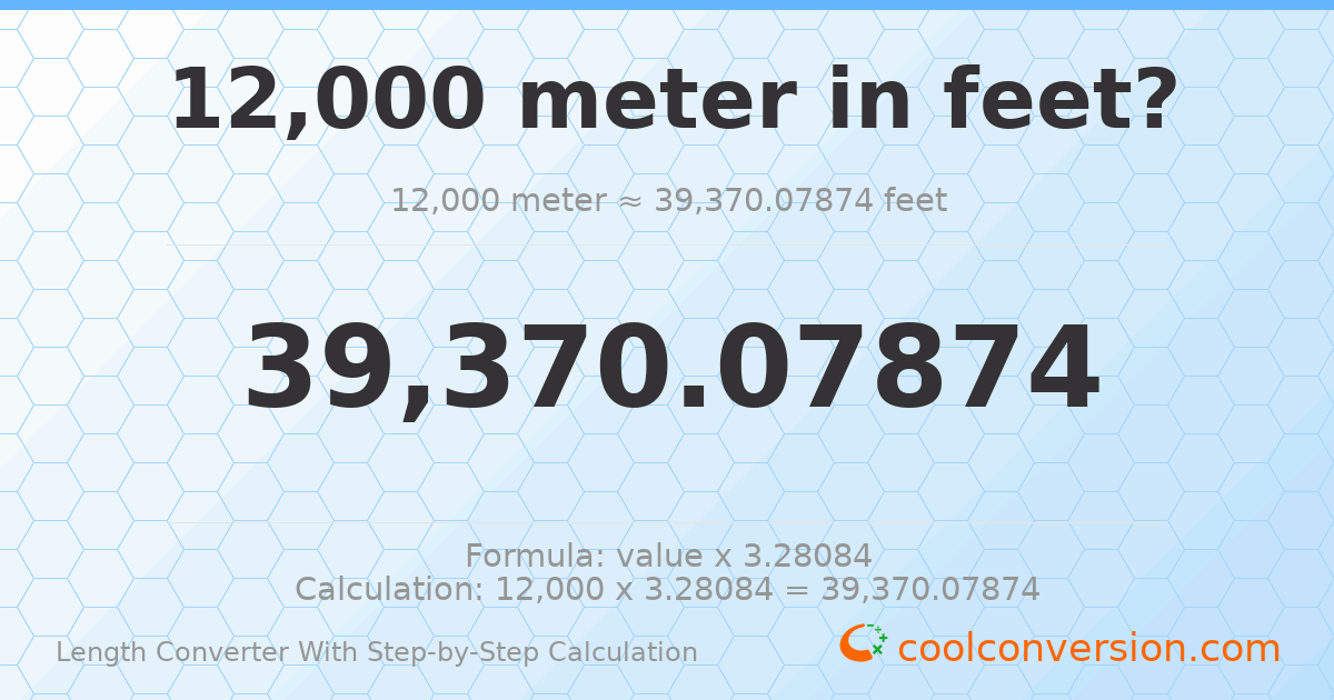 12000 meters = 39370.1 feet