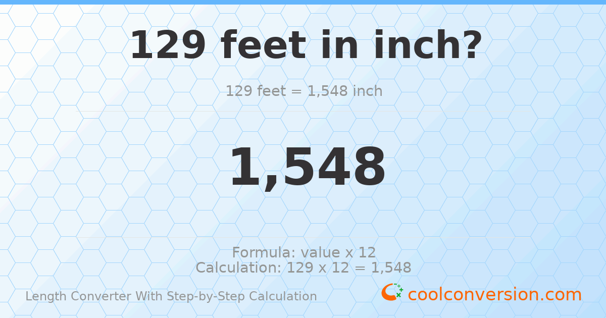 129 feet = 1548 inches
