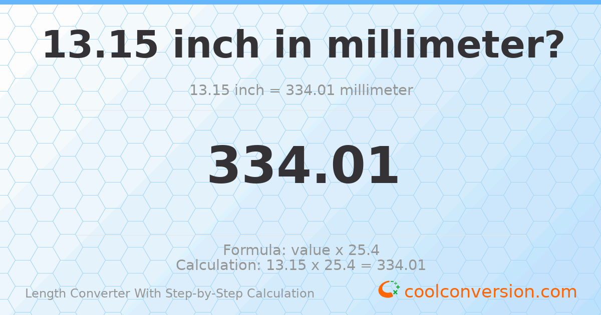 13.15 inches = 334.01 millimeters