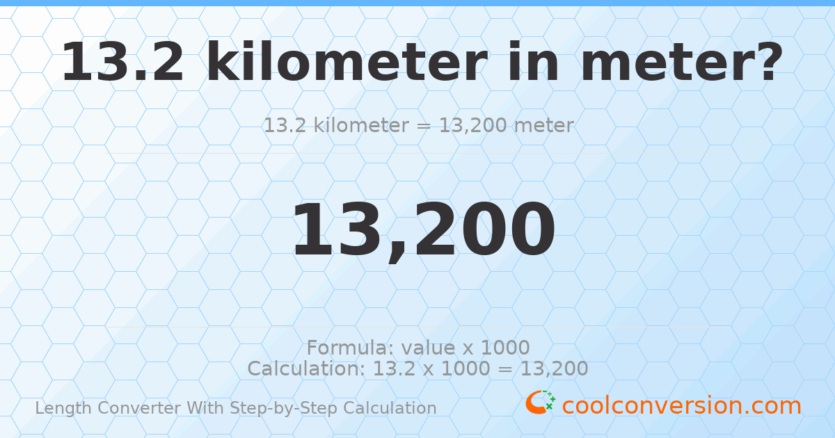 13.2 kilometers = 13200 meters
