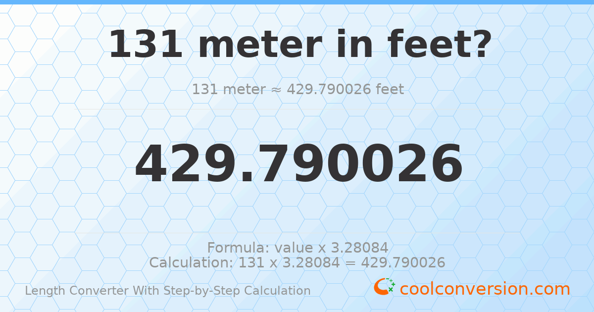 131 meters = 429.79 feet