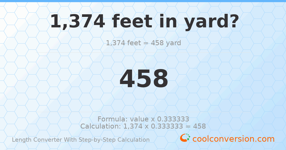1374 feet = 458 yards
