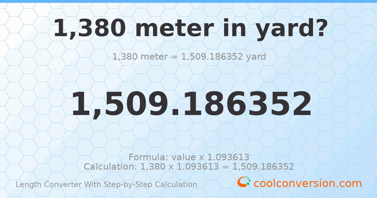 1380 meters = 1509.19 yards