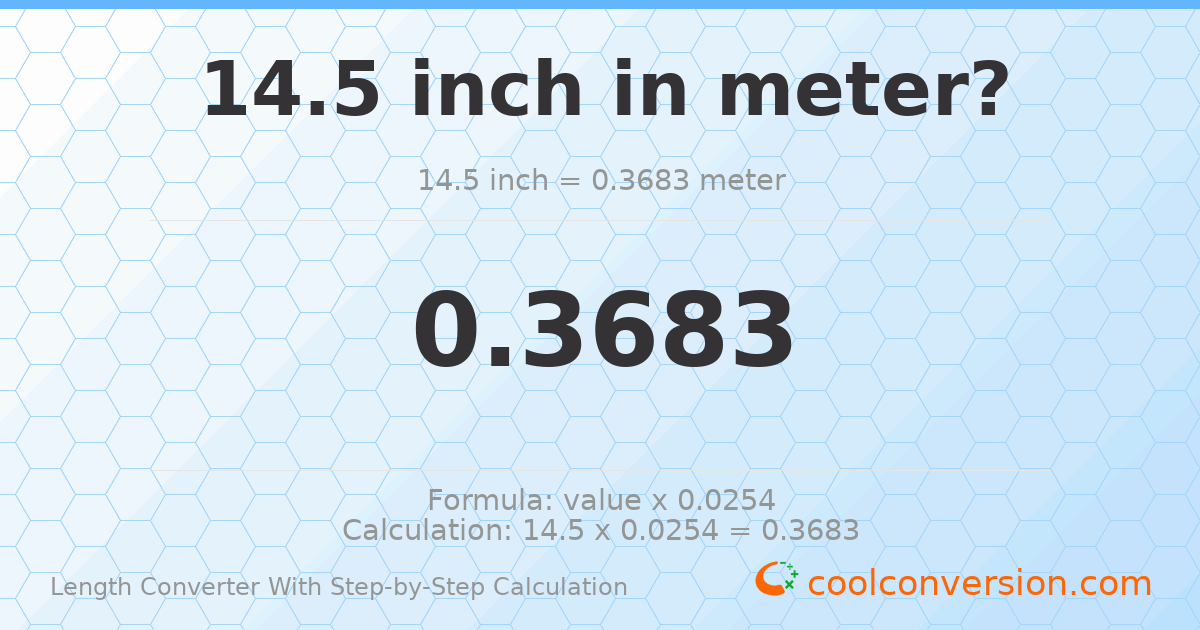 14.5 inches = 0.3683 meters