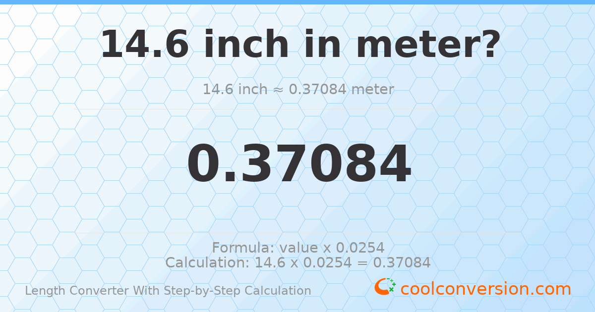 14.6 inches = 0.37084 meters