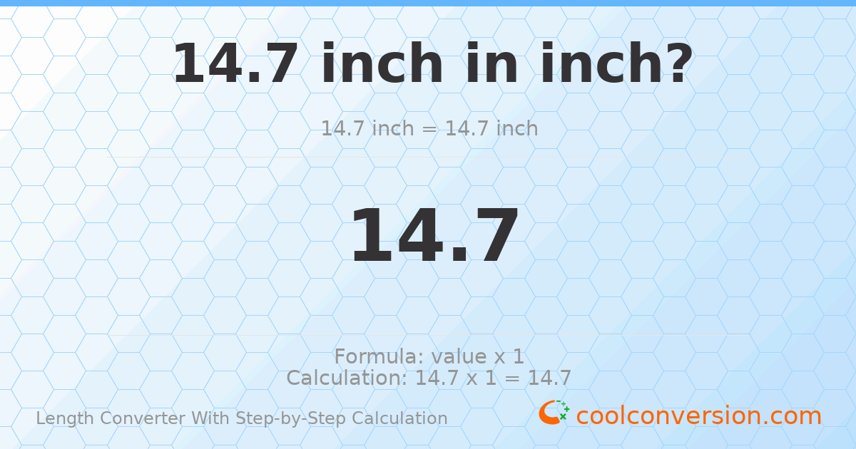 14.7 inches = 14.7 inches