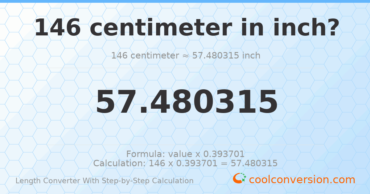 146 centimeters = 57.4803 inches