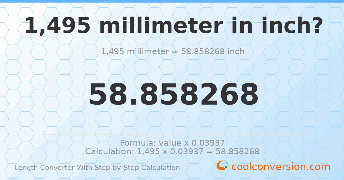 1495 millimeters = 58.8583 inches