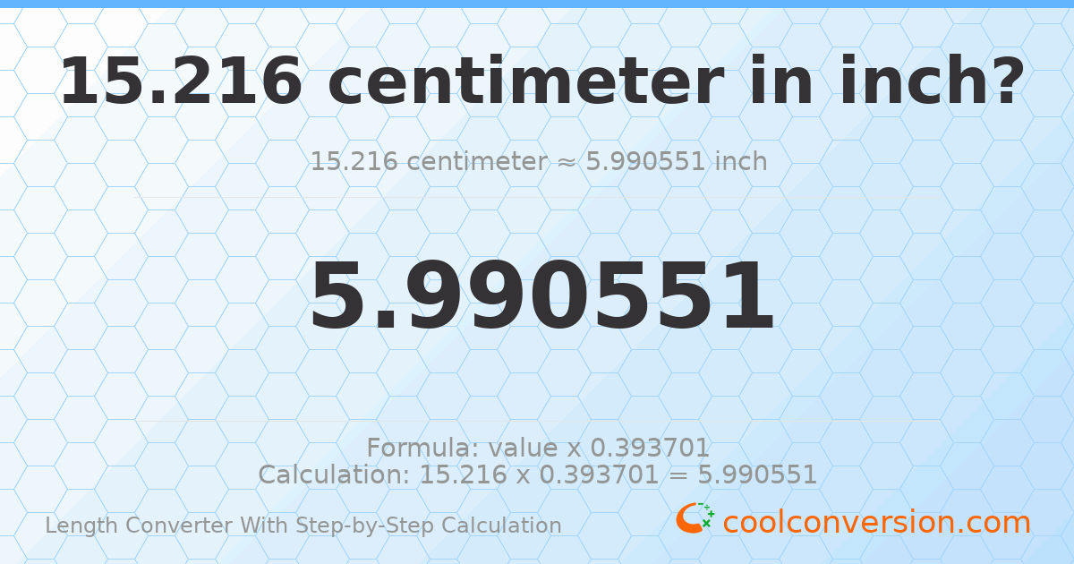 15.216 centimeters = 5.99055 inches