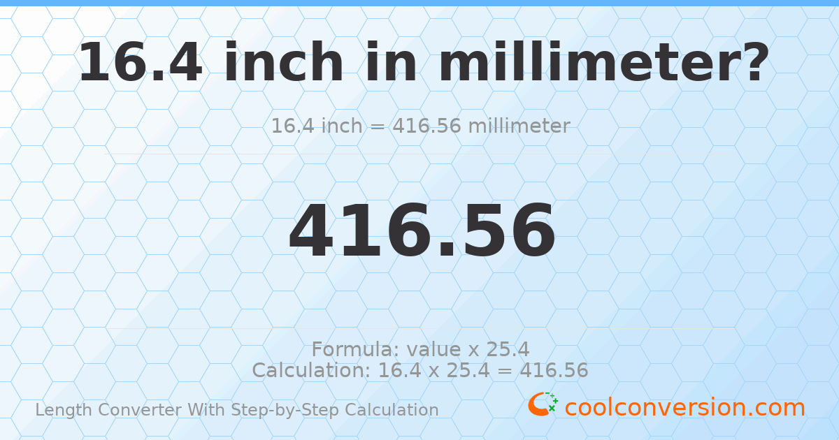 16.4 inches = 416.56 millimeters