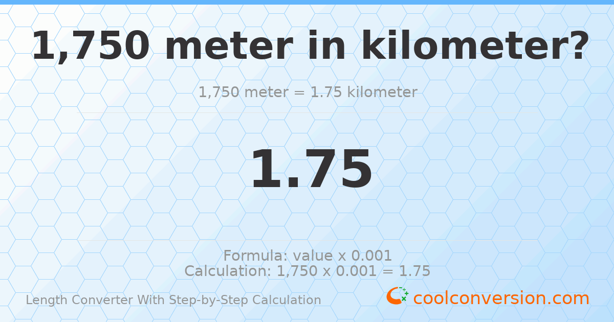 1750 meters = 1.75 kilometers