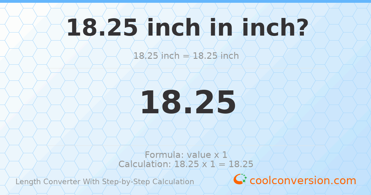18.25 inches = 18.25 inches