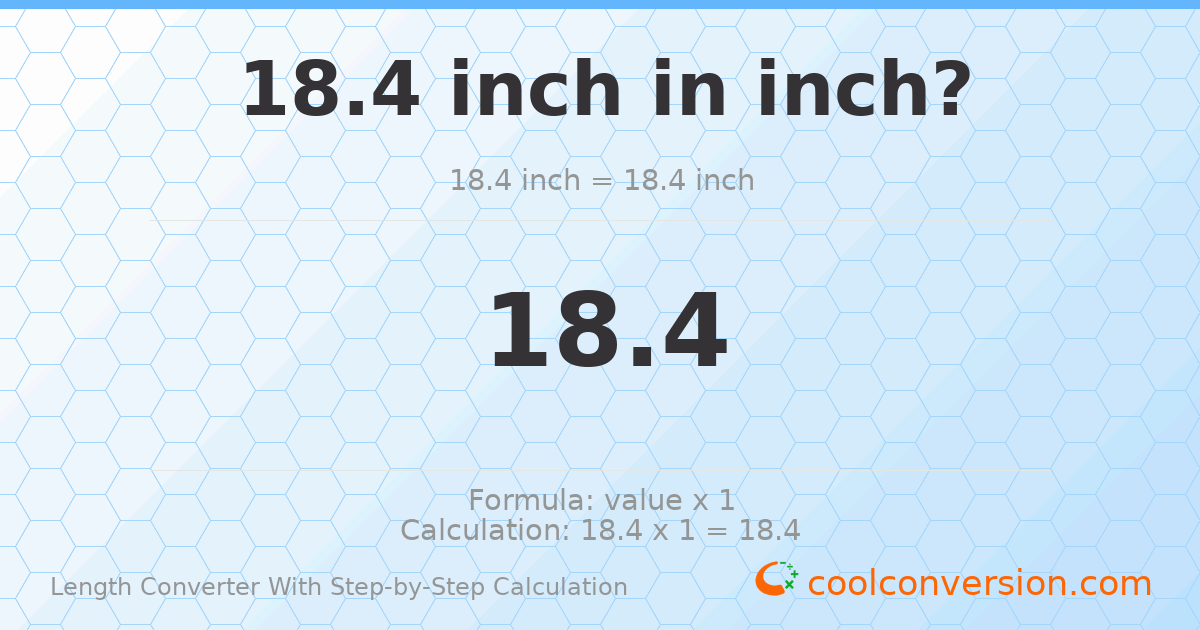 18.4 inches = 18.4 inches