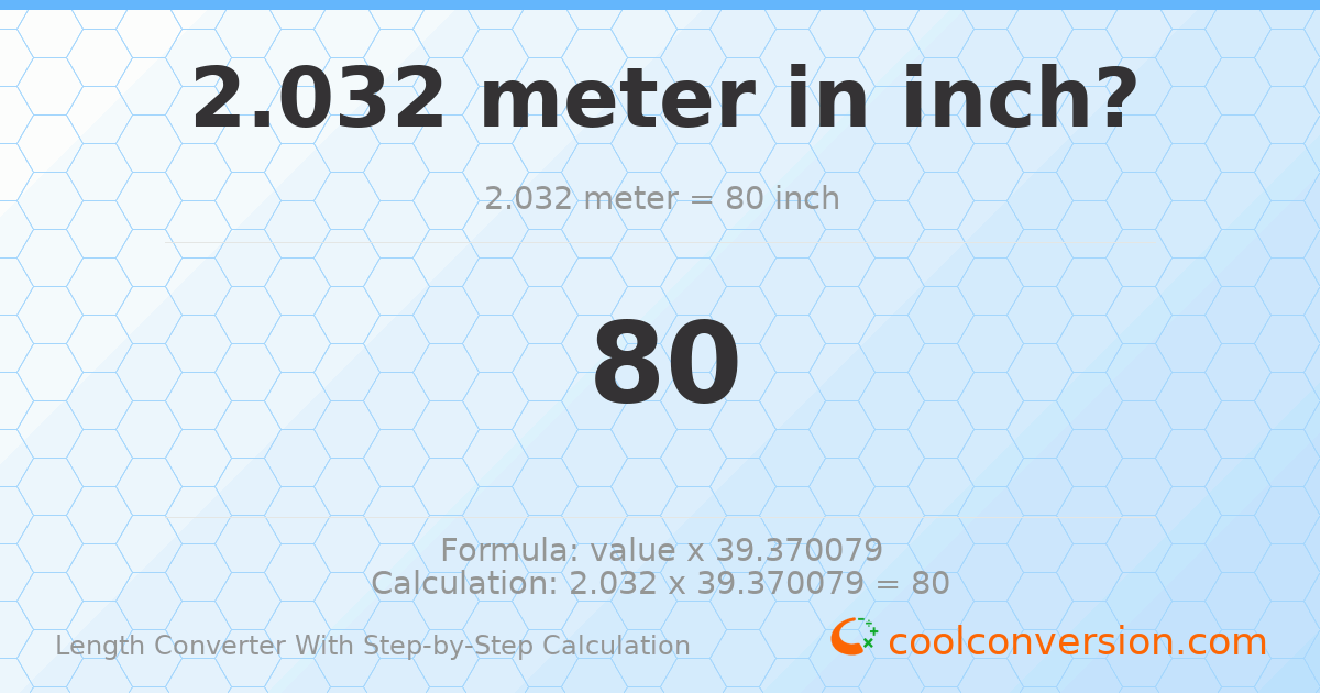 2.032 meters = 80 inches