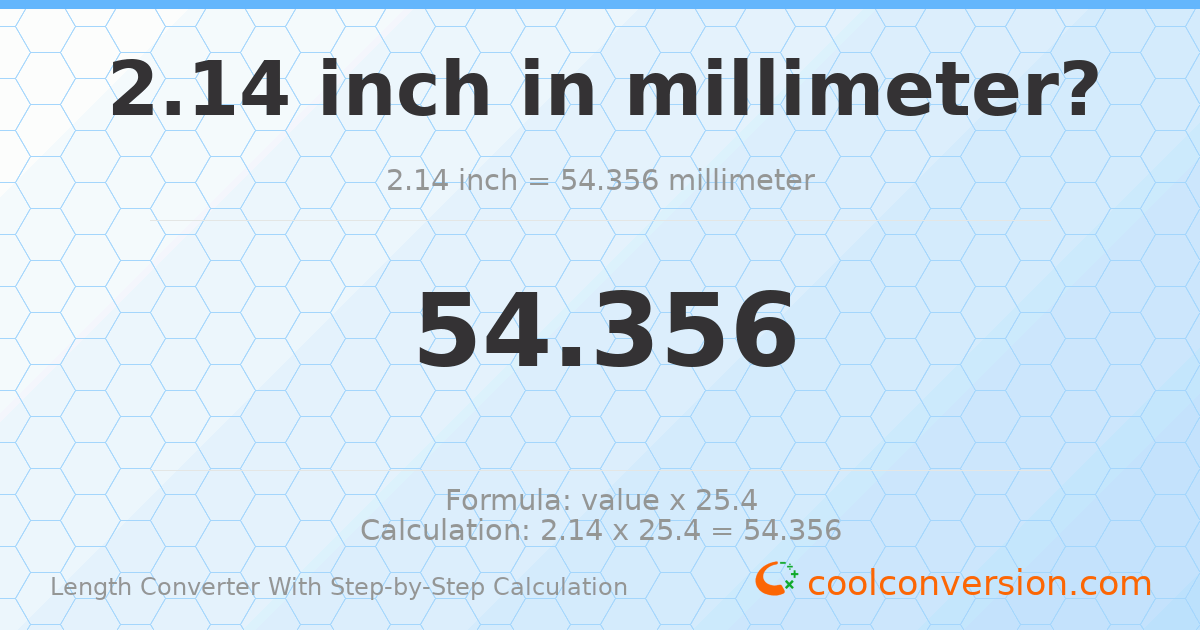 2.14 inches = 54.356 millimeters