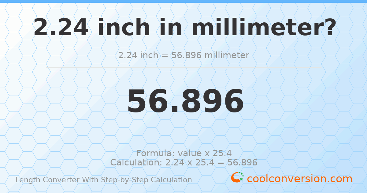2.24 inches = 56.896 millimeters