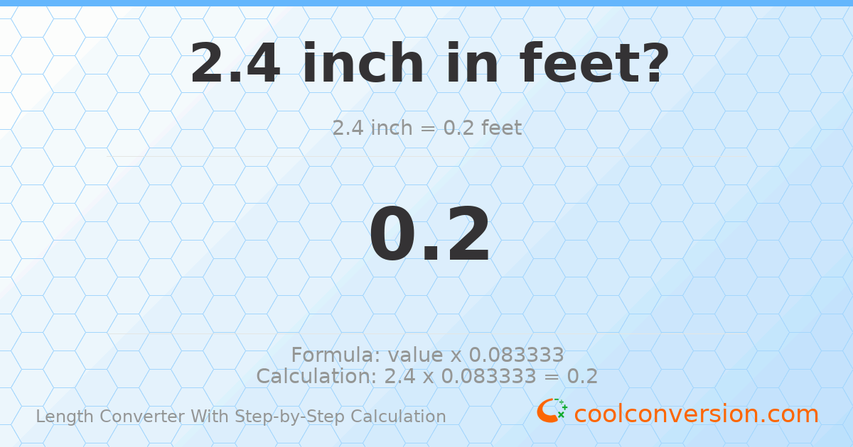 2.4 inches = 0.2 feet