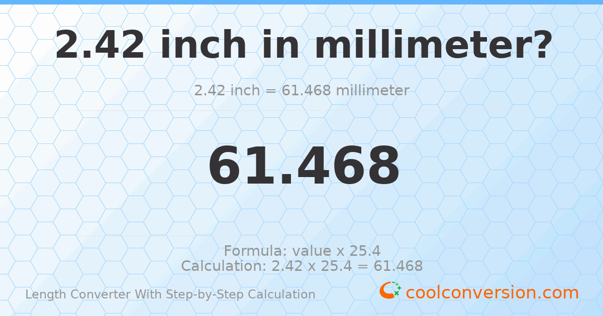 2.42 inches = 61.468 millimeters