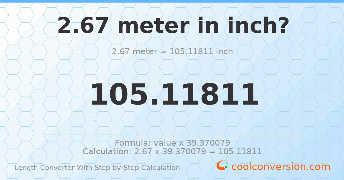 2.67 meters = 105.118 inches