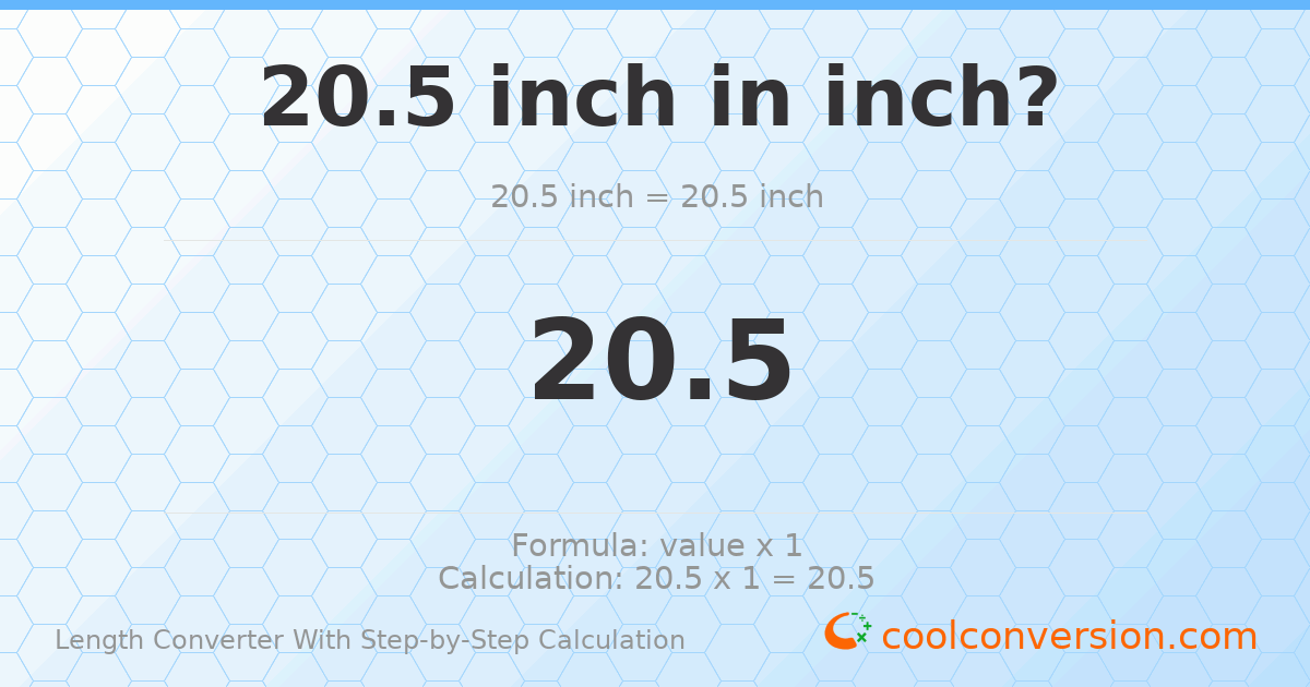 20.5 inches = 20.5 inches