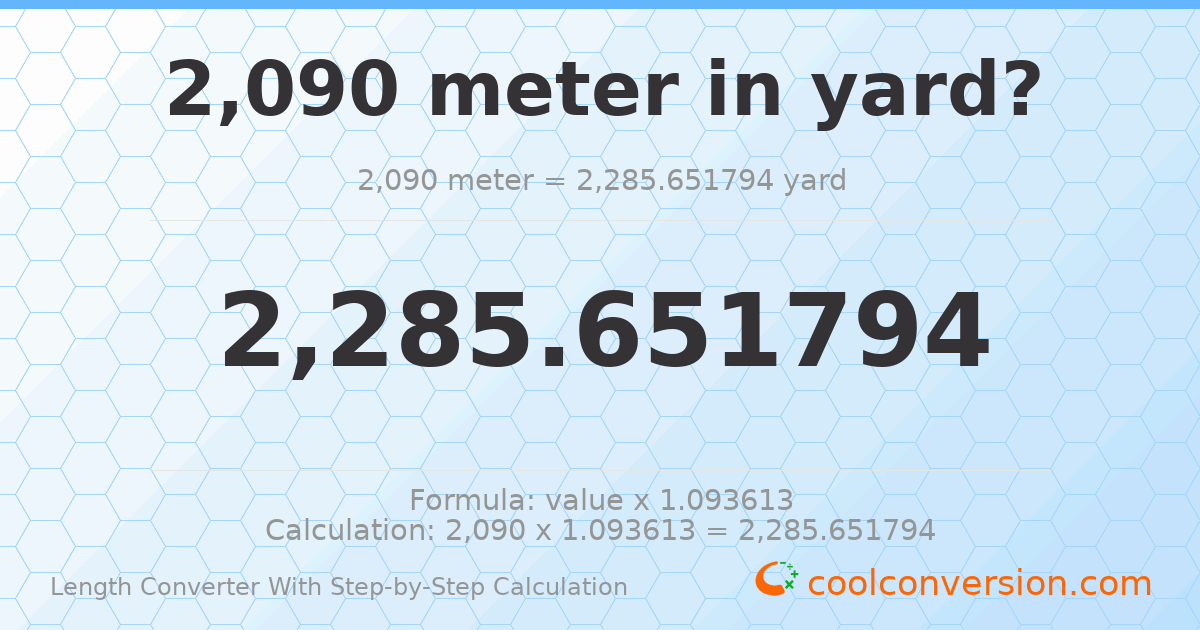 2090 meters = 2285.65 yards