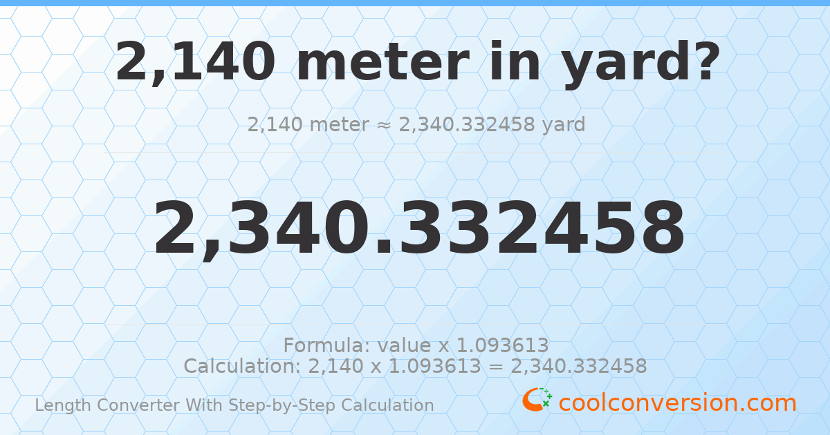 2140 meters = 2340.33 yards