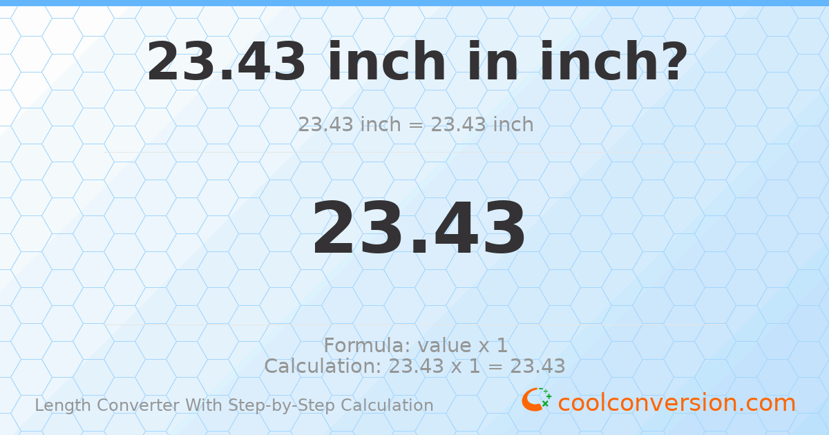 23.43 inches = 23.43 inches