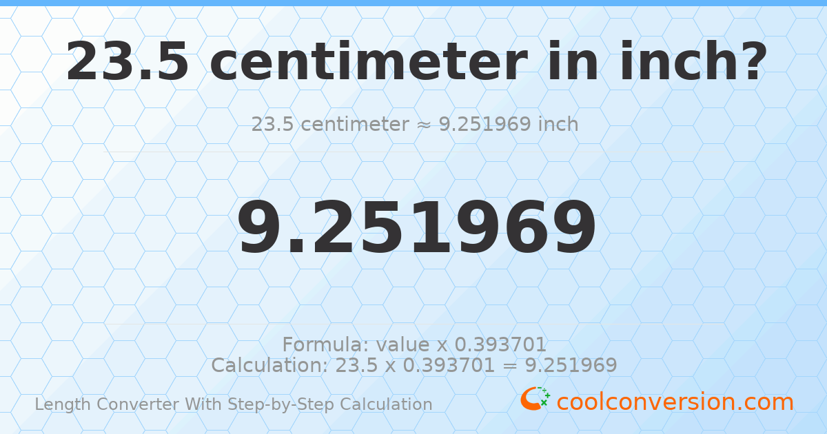 23 5 Inches In Cm Calculatio