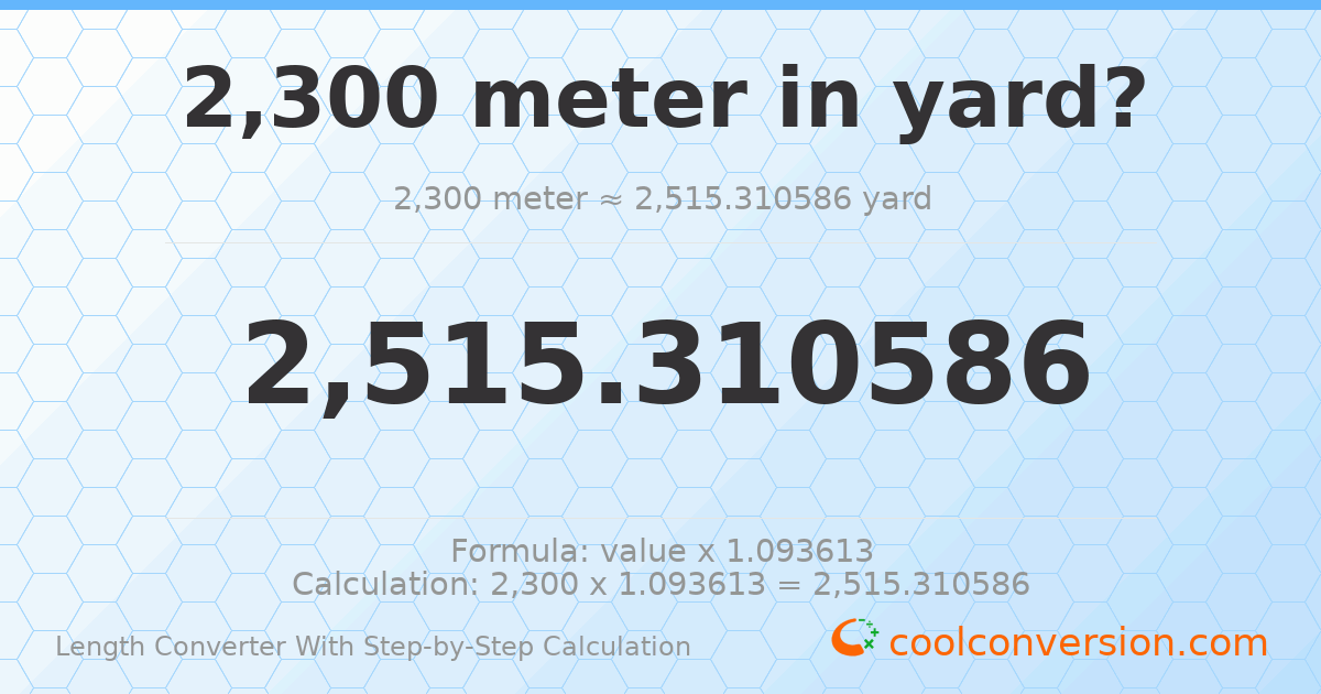 2300 meters = 2515.31 yards