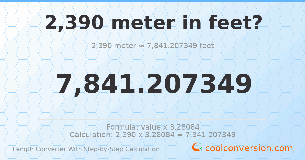 2390 meters = 7841.21 feet