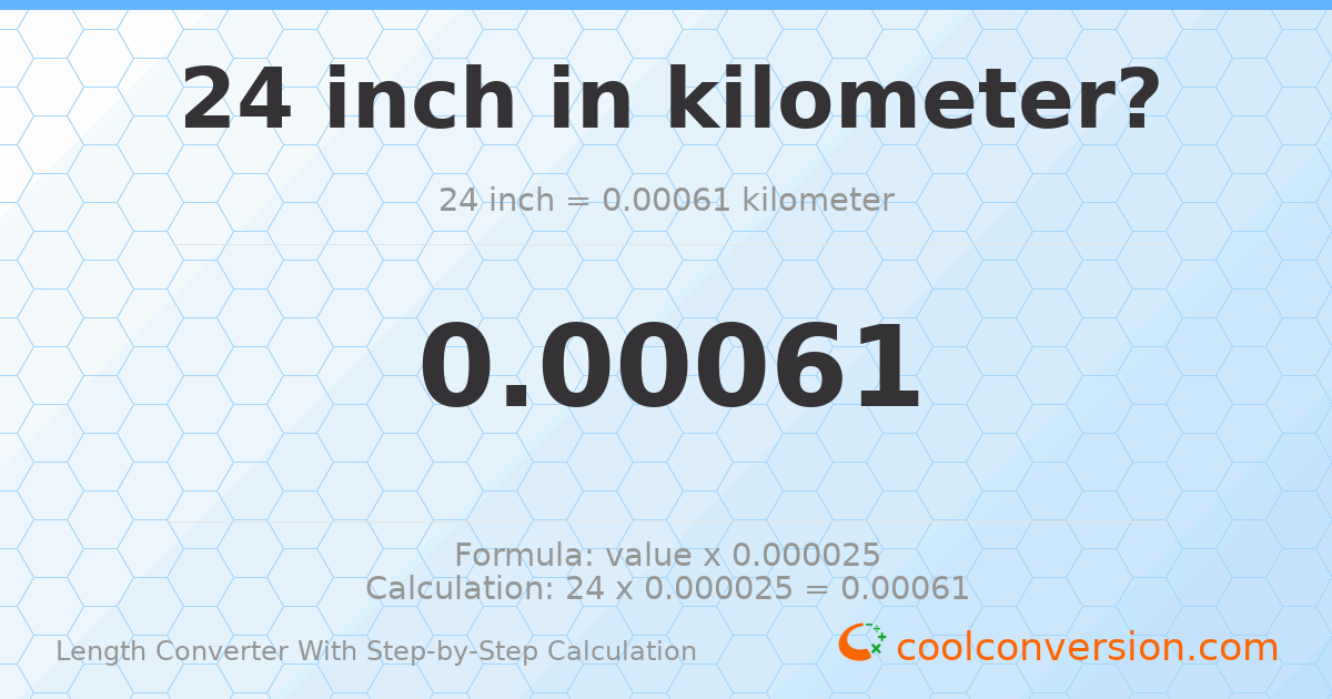24 inches = 0.0006096 kilometers