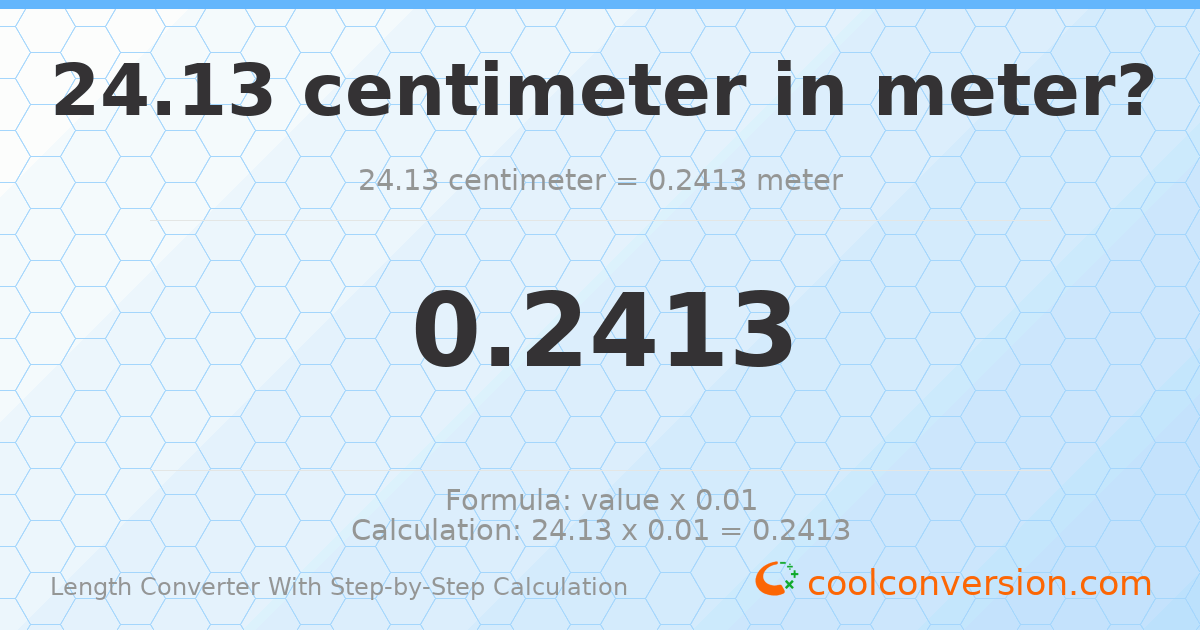 24.13 centimeters = 0.2413 meters