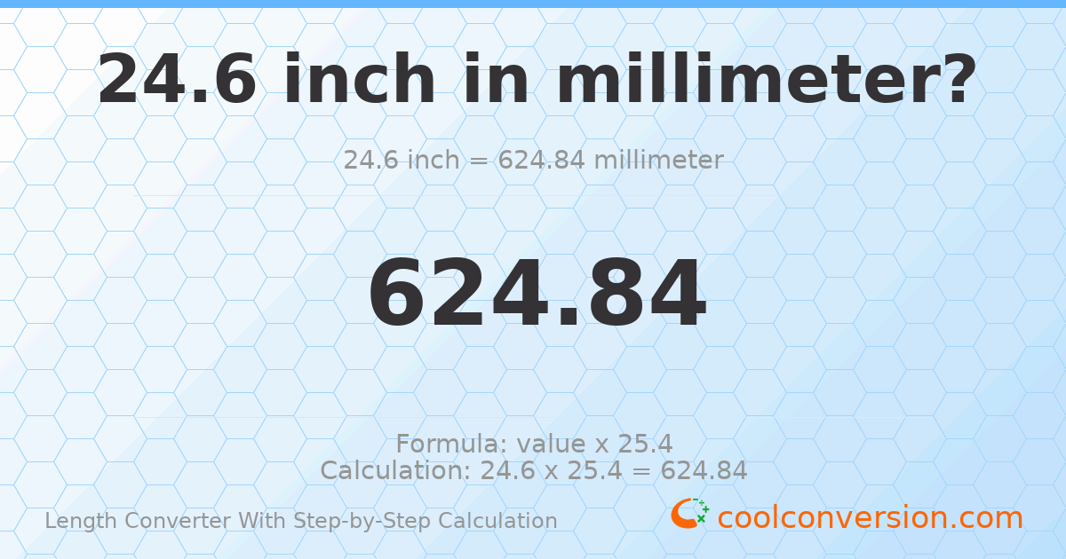 24.6 inches = 624.84 millimeters