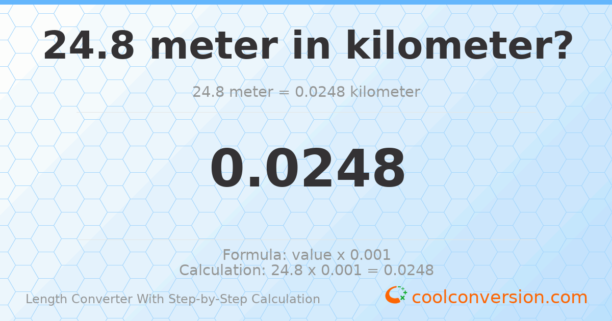 24.8 meters = 0.0248 kilometers