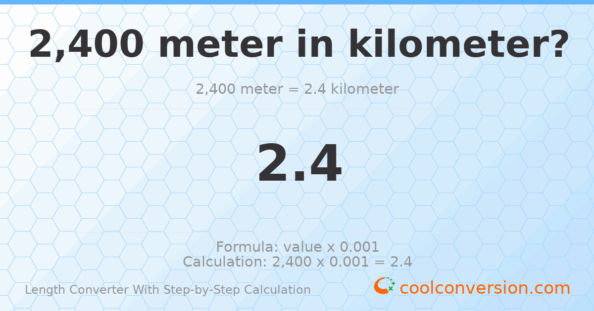 2400 meters = 2.4 kilometers
