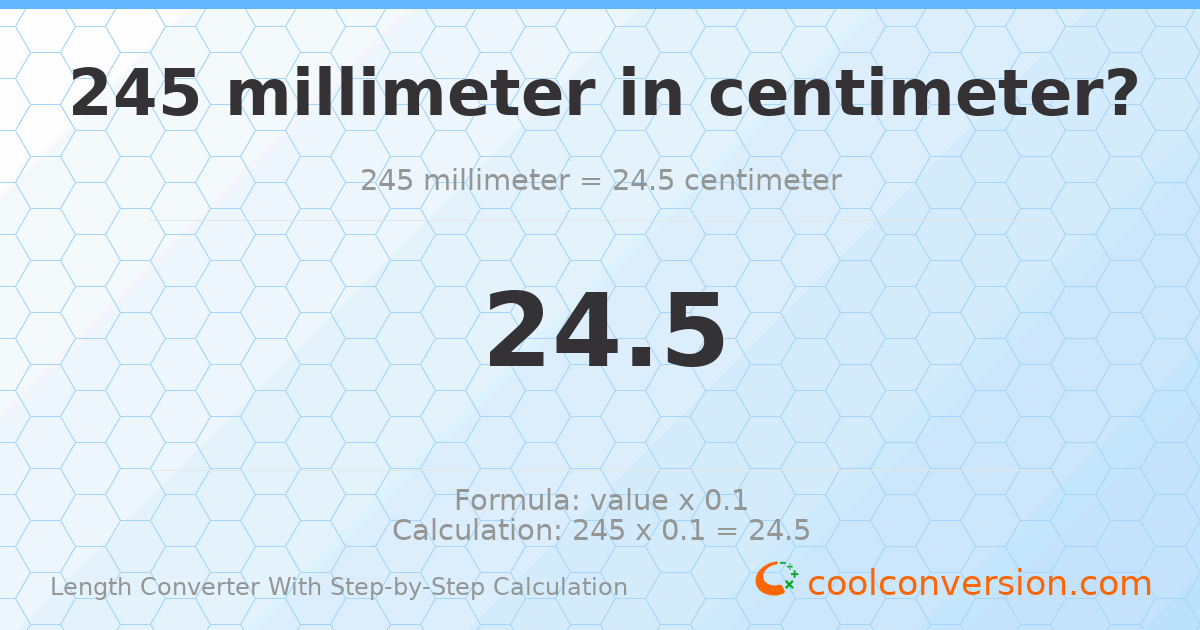 245 millimeters = 24.5 centimeters