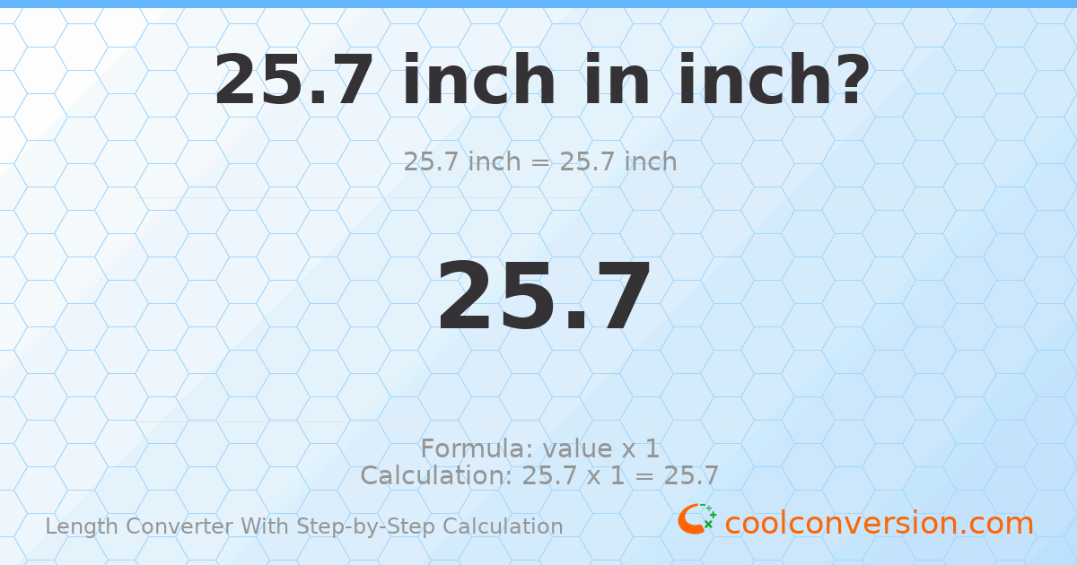 25.7 inches = 25.7 inches