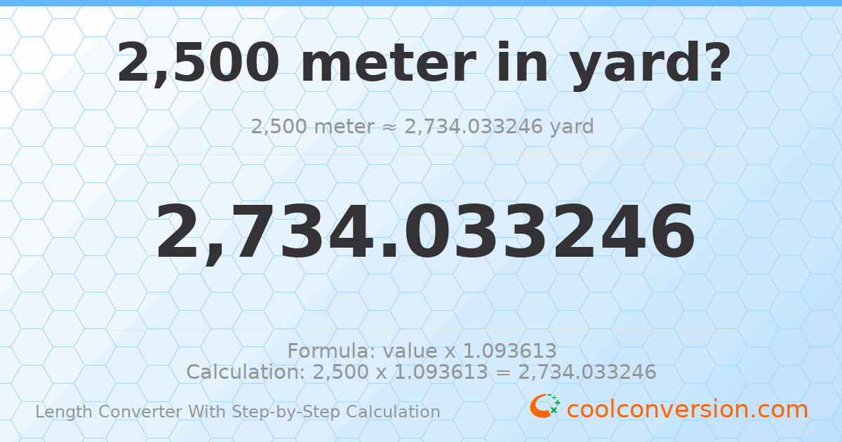 2500 meters = 2734.03 yards