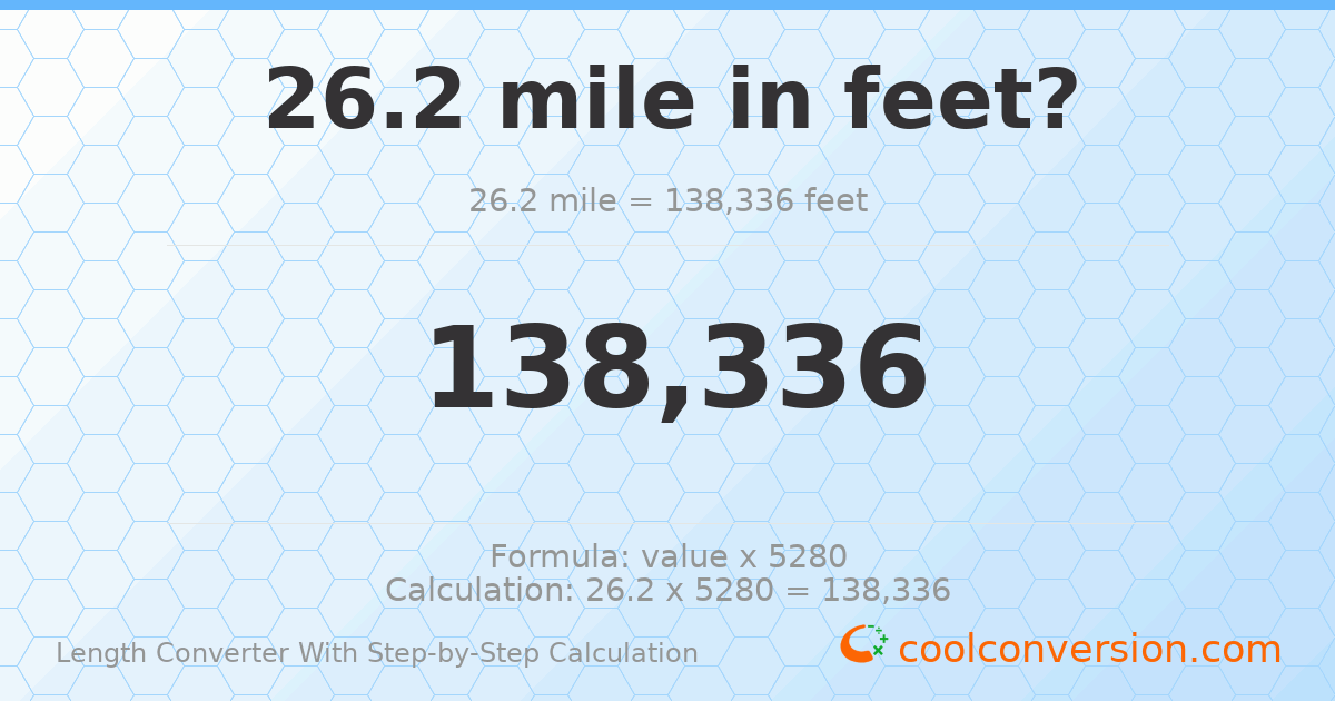26.2 miles = 138336 feet