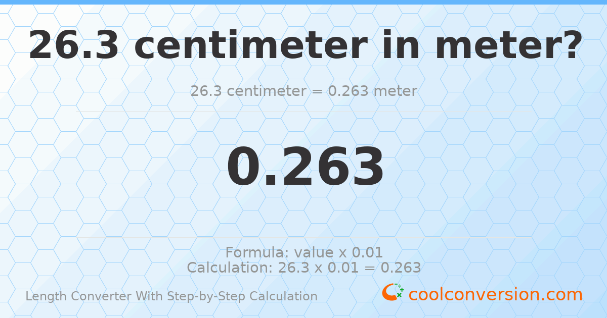 26.3 centimeters = 0.263 meters