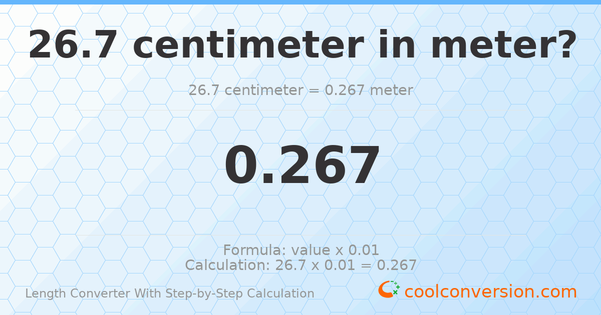 26.7 centimeters = 0.267 meters