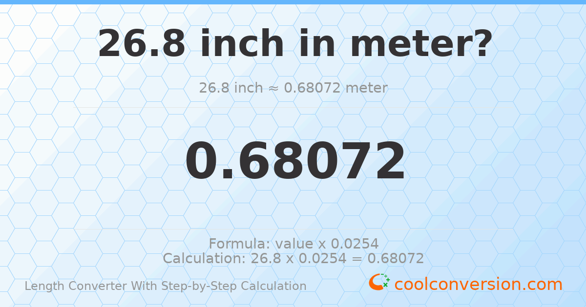 26.8 inches = 0.68072 meters