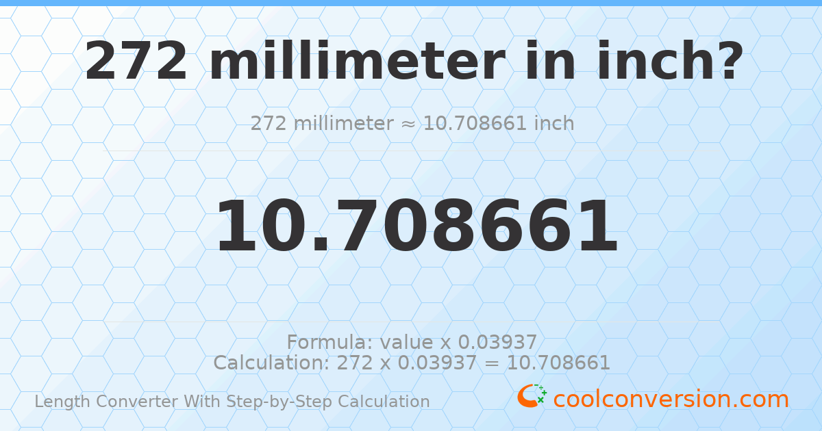 272 millimeters = 10.7087 inches